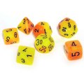 Chessex Signature Polyhedral 7 Dice Set - Orange/Yellow with Black Numbers